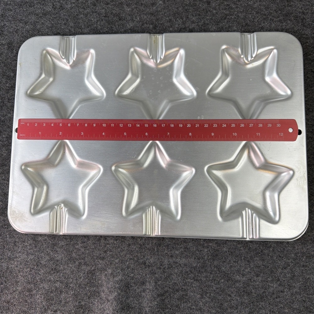 Vintage Wilton Star Cake Pan 6 Cavity 1995 Mini Individual Cakes 2105-8102